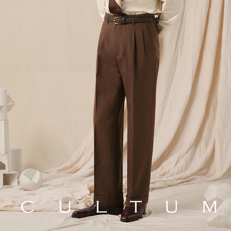 1930s精纺羊毛长裤西裤好莱坞裤