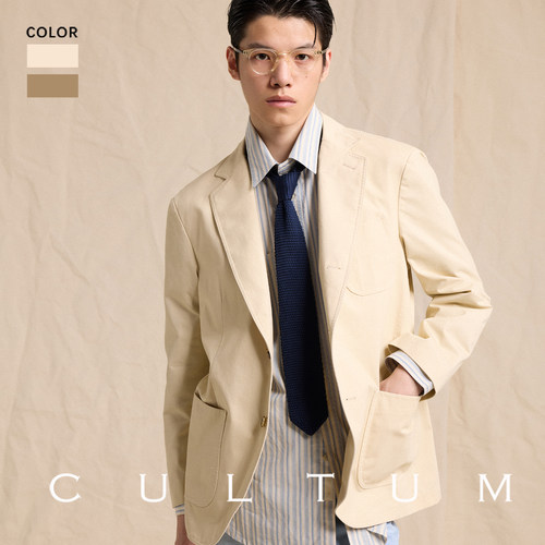 【优质新疆棉】CULTUM斜纹棉美式复古休闲男士西装外套春夏新款