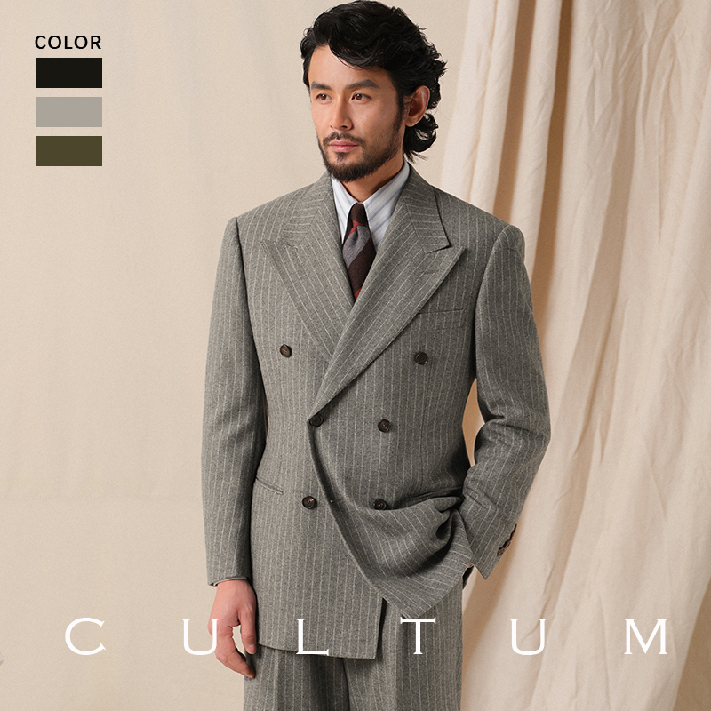 复古1930s羊毛条纹西服套装