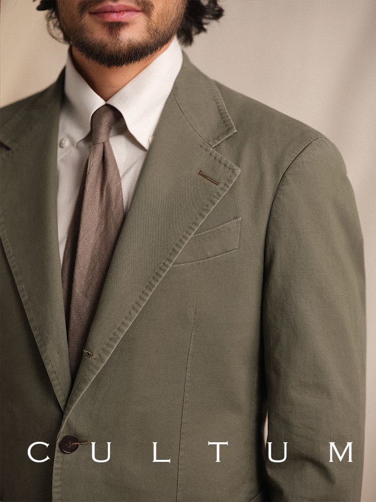 [HALF LINING] CULTUM ITALIAN WASHED COTTON CASUAL SUIT MENS SUIT HIGH-QUALITY WEDDING BLAZER