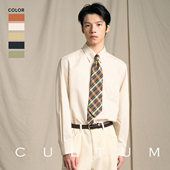 衬衣 男长袖 100%新疆长绒棉 CULTUM复古风水洗磨毛纽扣领衬衫