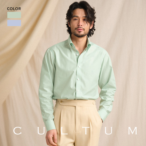 免烫抗皱意式大尖领衬衫长袖