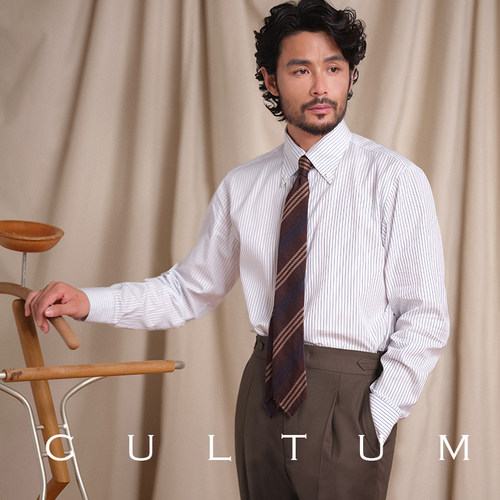 120支双股全棉纽扣领长袖衬衫