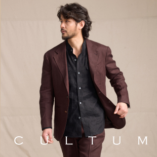 春夏休闲松弛男士 单排亚麻西服套装 CULTUM意式 西服 100%亚麻