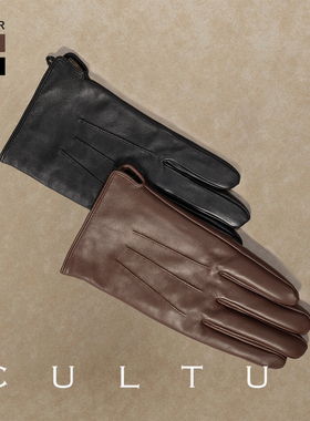 【100%羊皮可触屏】羊毛皮加绒手套男士冬季骑行摩托防风保暖御寒