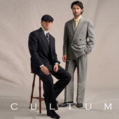 男 CULTUM秋冬加厚条纹双排戗驳领西服套装 1930s 480g重全羊毛