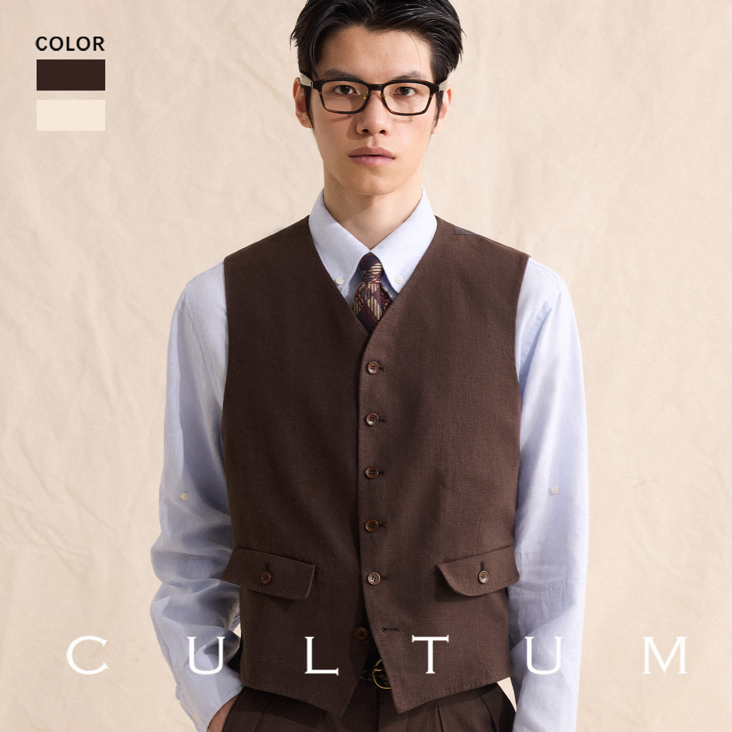 CULTUM柔软轻薄西装马甲套装图片