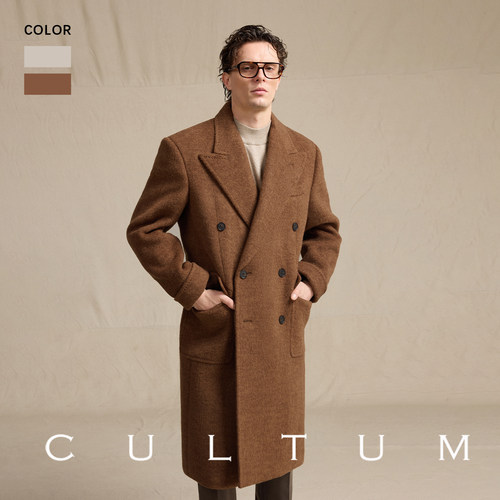 CULTUM中长款羊毛混纺高克重大衣