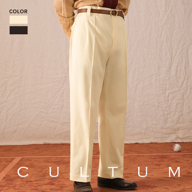 CULTUM长裤复古棉质针织西裤