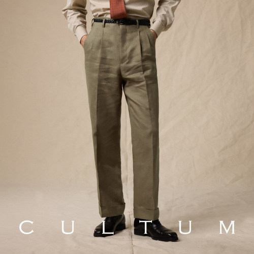 CULTUM春夏亚麻男士好莱坞西裤
