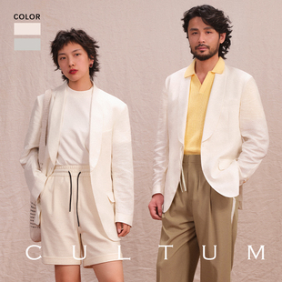 CULTUM开图天然汉麻青果领ivy休闲西装 轻薄透气 男 舒适干爽