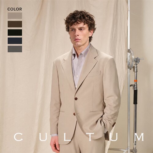 【省心可机洗】CULTUM商务休闲西装平驳领免熨烫轻量化西服外套男
