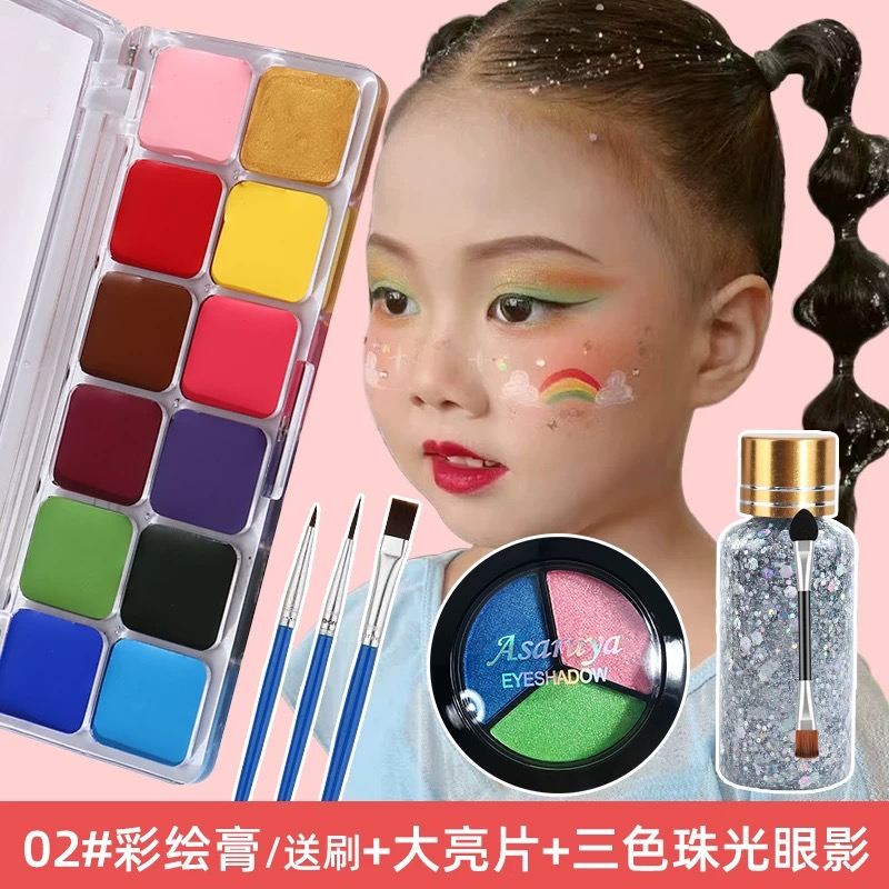 油彩膏脸部儿童化妆品面部人体彩绘颜料专业舞台妆京剧脸谱彩绘膏