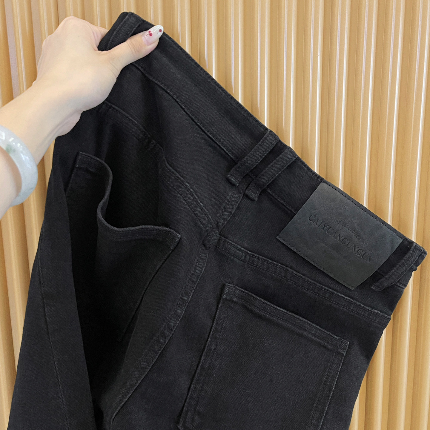 高品质黑灰色牛仔裤男士九分裤潮流百搭弹力休闲修身小脚九分裤子