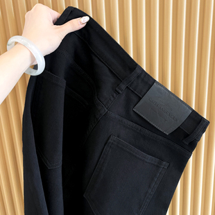 小脚裤 莱赛尔简约百搭纯黑色修身 男 男款 轻奢四面弹休闲九分牛仔裤