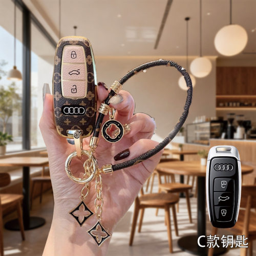 适用于奥迪A6L钥匙套Q4etron车A4L专用A7L Q5L A3L女Q2L Q3壳Q7扣