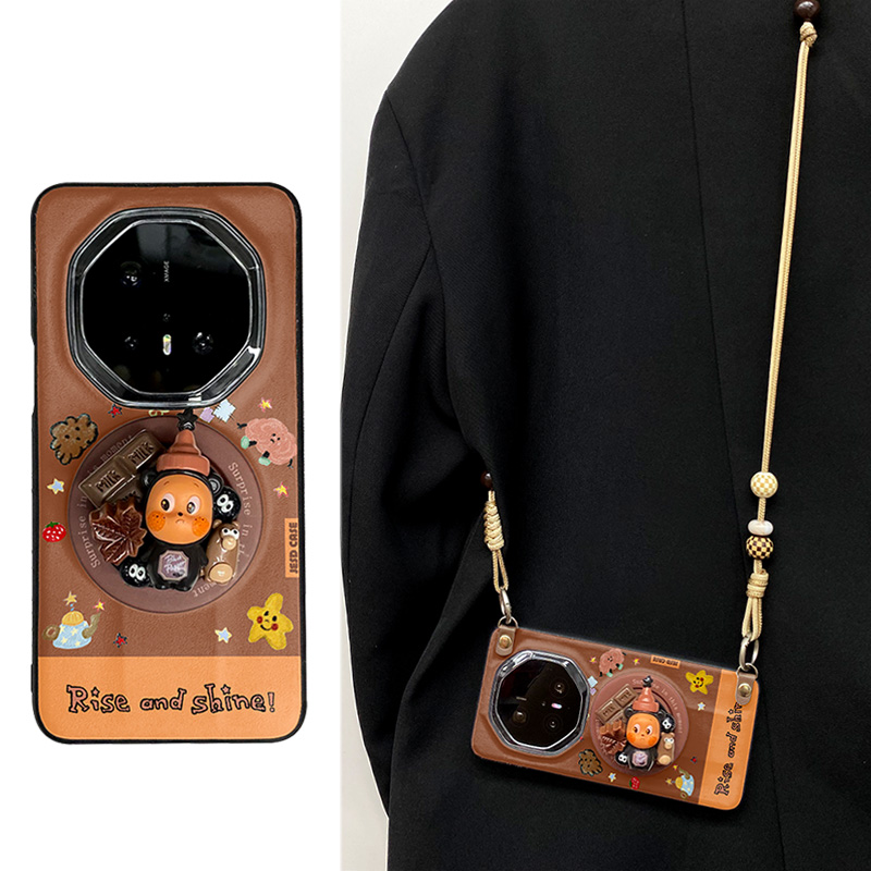 黑胡椒酱星星人真皮全包防摔适用于华为mate60RS非凡大师手机壳mate70保时捷MATE60保护套mate70pro磁吸支架