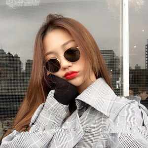 原宿复古风小圆框墨镜