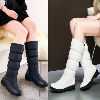 冬季平底加绒加厚雪地靴高筒靴女靴长靴子长筒靴保暖棉靴40 41 42