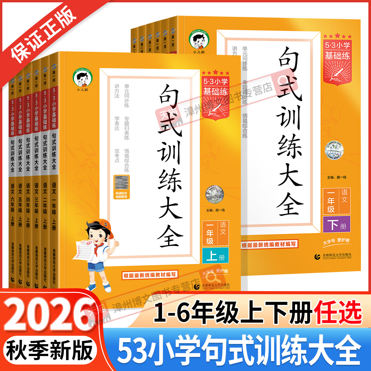 2026秋新版53小学基础练句式训练大全一年级二三年级四年级五年级六年级上册下册五三语文教材练习册扩句缩句组词造句子专项训练书