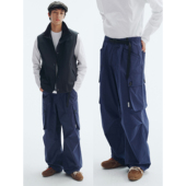 伞兵裤 FERMENTEDSHIRT 25秋冬棉尼龙户外休闲多口袋法工蓝工装