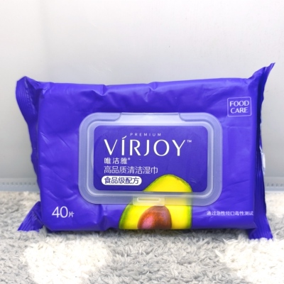 清风唯洁雅VIRJOY食品清洁湿巾厨房湿纸巾加厚40抽(全店满50包邮)