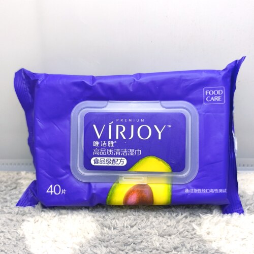 清风唯洁雅VIRJOY食品清洁湿巾厨房湿纸巾加厚40抽(全店满50包邮)