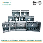 灵天防水盒开关两位底盒美标UL认证分线盒美规插座一位接线盒台湾