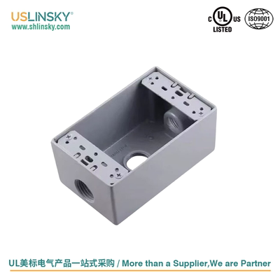 灵天Linsky美标UL电源插座铝制铸铁底盒118型明装插座开关接线盒