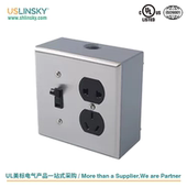 灵天工业风插座复古开关不锈钢面板明装 防水明盒墙插线插UL认证