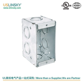 灵天美标底盒开关接线盒插座分线盒美规盒子三位四位四角盒UL认证