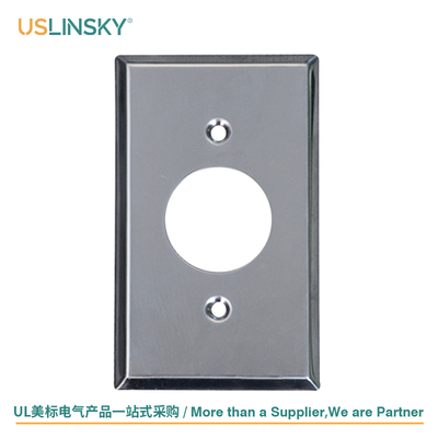 USLINSKY灵天美标ETL认证电源插座圆孔不锈钢面板单孔WSR-01SS