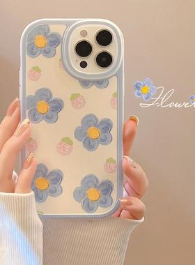 草莓花朵16适用iphone15pro max苹果17手机壳14女xr保护13套X