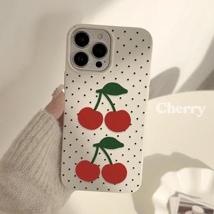 小众樱桃适用iphone16手机壳17promax苹果14新款 13全包11