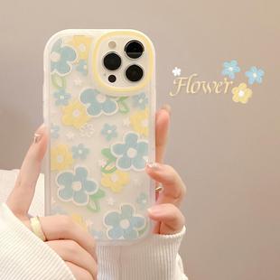 油画碎花iphone16适用苹果17pro max手机壳15硅胶11圆形8p女X透14