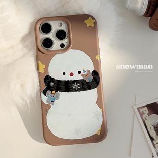 趣味卡通雪人12适用iPhone17Promax苹果16手机壳13软壳14