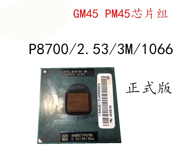 适用于联想惠普戴尔gm45 pm45 p8700 4411s cpu升级y450 g450