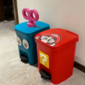 马里奥卡通厨房垃圾桶家用卫生间大容量卧室客厅创意脚踏儿童房间