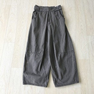 简约休闲百搭女春夏长裤 女装 日单孤品纽扣拉链牛仔宽松纯色阔腿裤