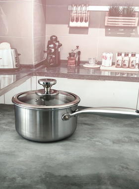 婴儿宝宝辅食锅18/10不锈钢家用小奶锅泡面汤锅三层钢健康无涂层