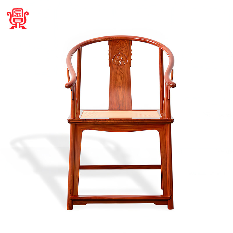 金鼎红木【如意卷草素圈椅】缅甸酸枝明式客厅靠背椅扶手椅休闲椅