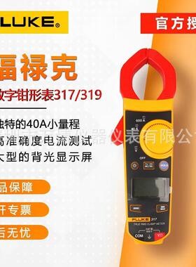 FLUKE福禄克F319电流表317真有效值交直流数字钳形表高精度万用表
