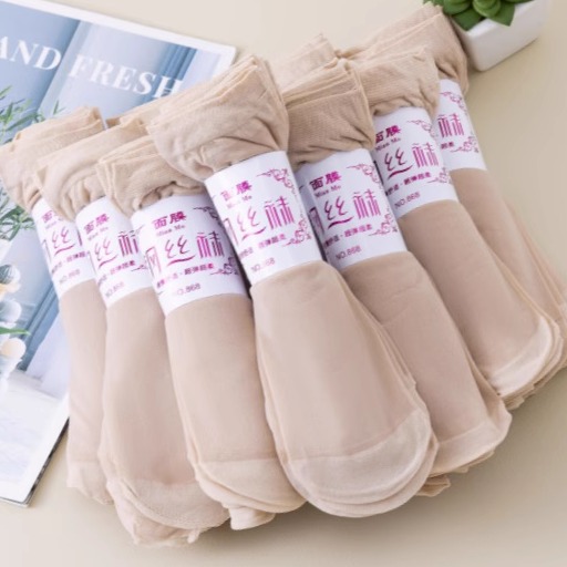 短丝袜女夏季隐形肉色超薄款短袜耐磨防勾中筒夏天透明水晶丝袜子