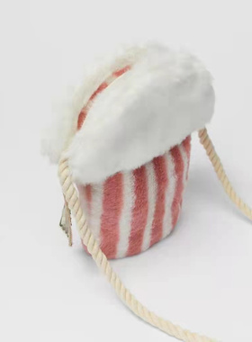 Z家新款可爱爆米花斜跨包男童女童时尚轻便洋气条纹卡通包零钱包