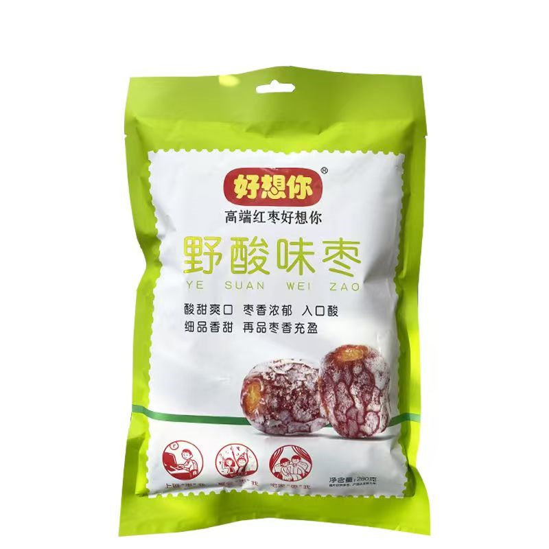 好想你野酸枣280g河南特产零食蜜饯休闲食品野酸味枣无核枣去核枣
