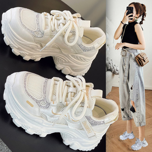 厚底老爹鞋女款2026新款夏薄款巨好看不累脚小个子增高运动休闲鞋
