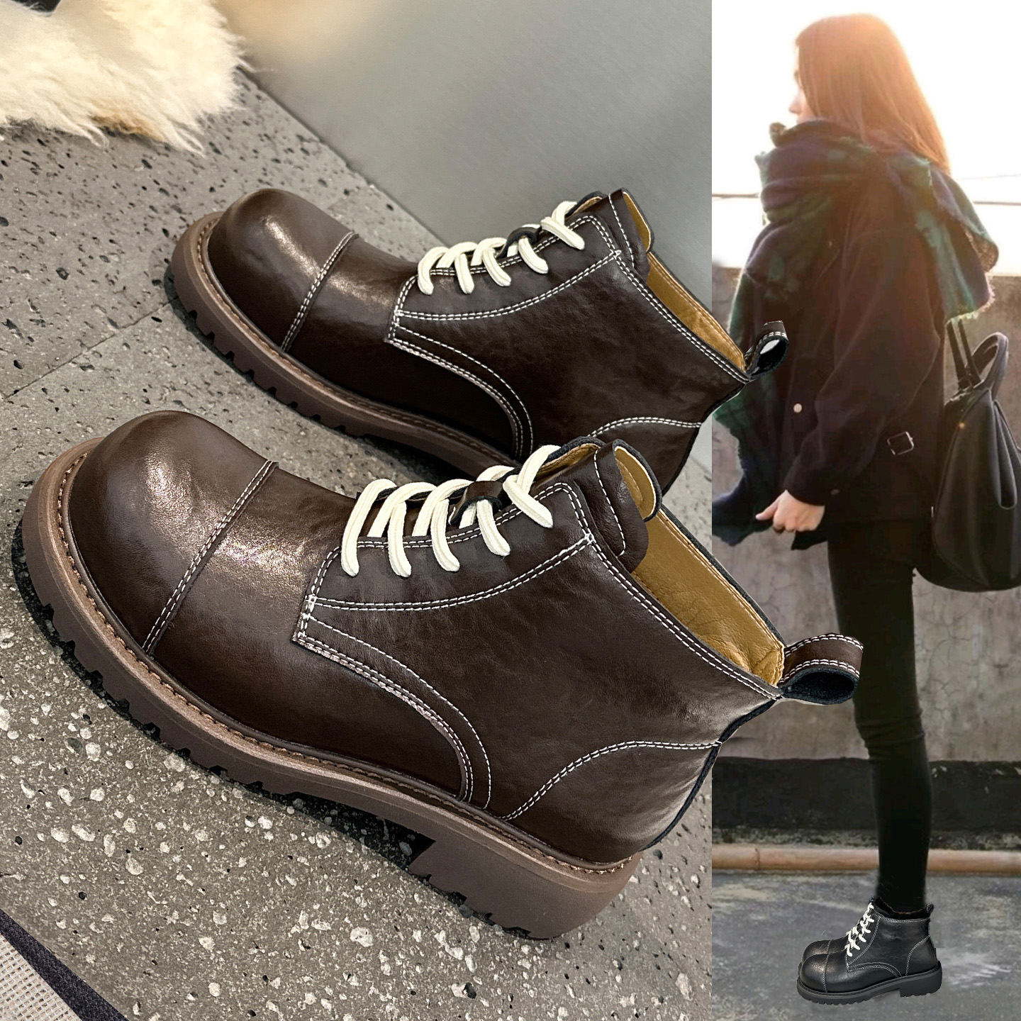 马丁靴女2025新款今年流行爆款