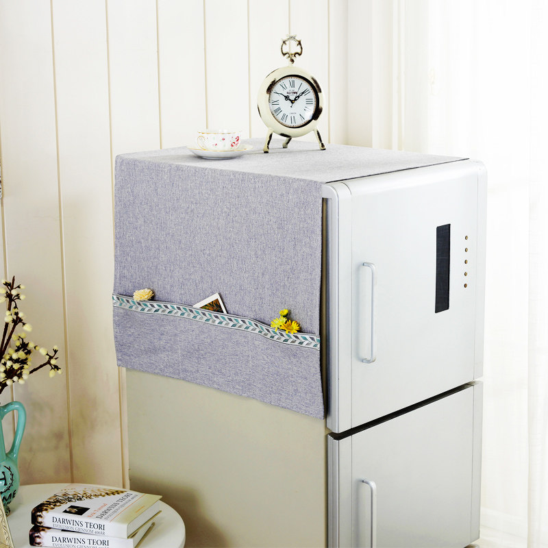 布艺冰箱盖布防尘罩巾单开门对双开门冰箱罩盖巾蕾丝洗衣机罩盖巾
