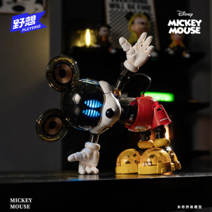 积木拼装 饰 玩具礼物 迪士尼赛博米奇潮玩手办模型摆件家居装 野想