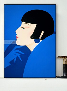 纯手绘油画现代鹤田一郎Ichiro Tsuruta人物走廊客厅挂画手工油画